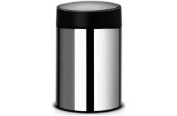 Brabantia 5 Litre Slide Bin - Brilliant Steel and Black.